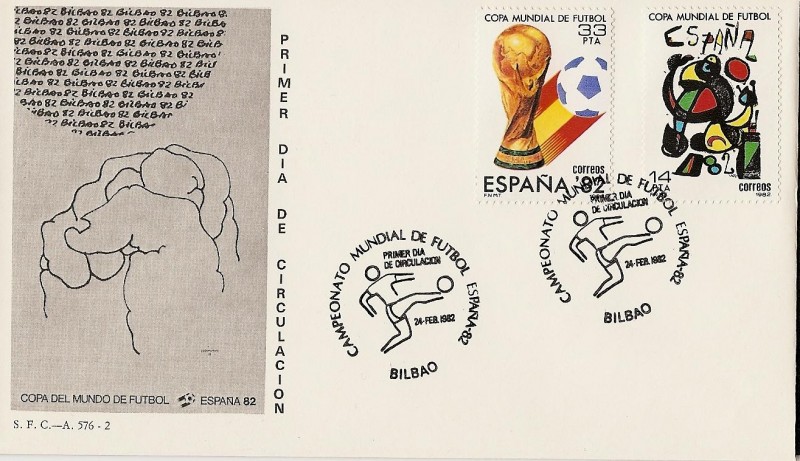 Mundial de Fútbol España 82 - cartel anunciador - Bilbao SPD