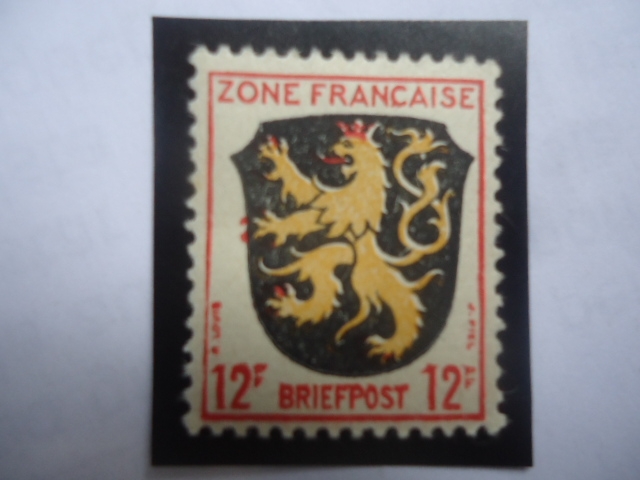 Zona Ocupación Francesa (1947)-Escudo de Pfalz- - BRIEFPOST- Zona Francaise - Escudo de Pfalz -león 