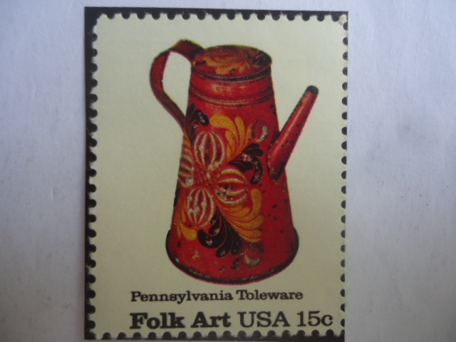 Pennsyvania Toleware - Folk Art USA. Jarra-Arte Popular.