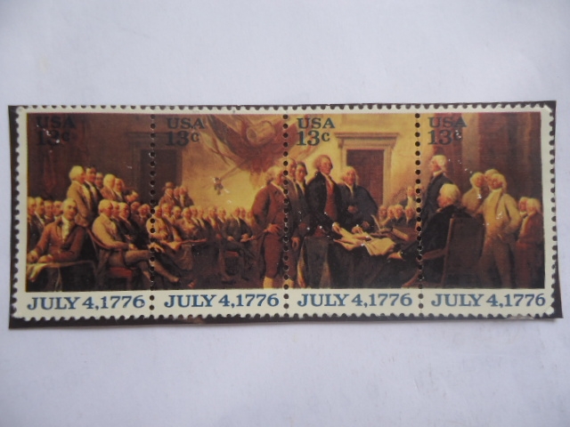 Declaración de Independencia-Pintura de John Trumbull (1756-1843) en Capitolio de los EEUU (1819)