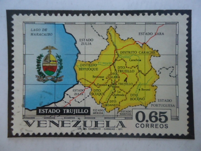 Estado Trujillo - Serie: Estados de Venezuela , Mapas y Escudos de Armas.