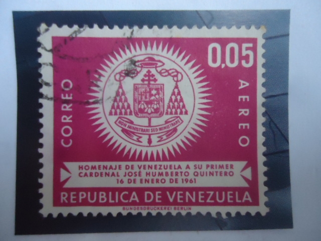 Homenaje de Venezuela a su Primer Cardenal José Quintero -16 de Enero de 1961 - Emblema.