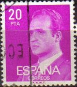 ESPAÑA 1977 2396 Sello Serie Basicas Rey Don Juan Carlos I 20p Usado