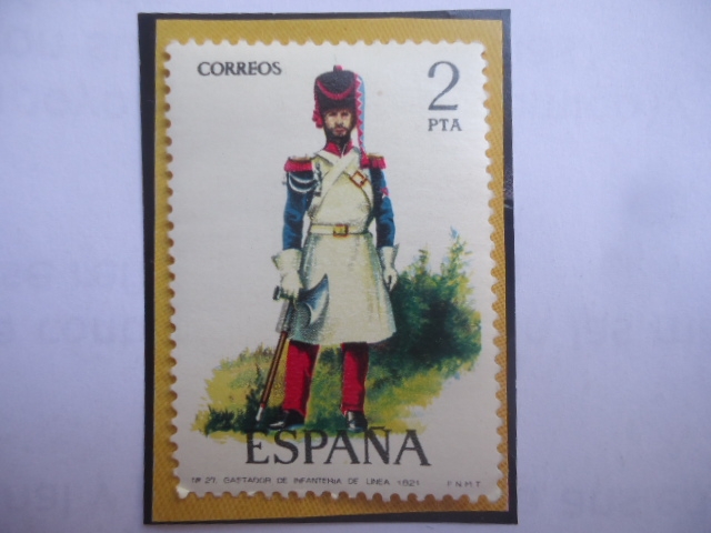 Ed:Es 2351- Gastador de Infantería de Línea 1821 - Serie: Uniformes Militares (1976)