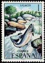 ESPAÑA 1977 2403 Sello ** Fauna Hispanica Peces Salmón