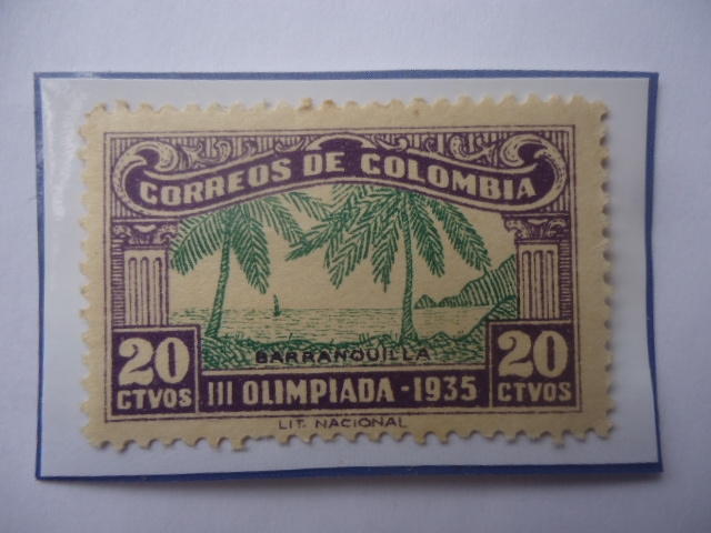 III Olimpiada 1935- Barranquilla - Sello de 20 Centavos, año 1935.