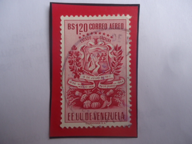 EE.UU. de Venezuela - Escudo de Armas del Estado Tachira.