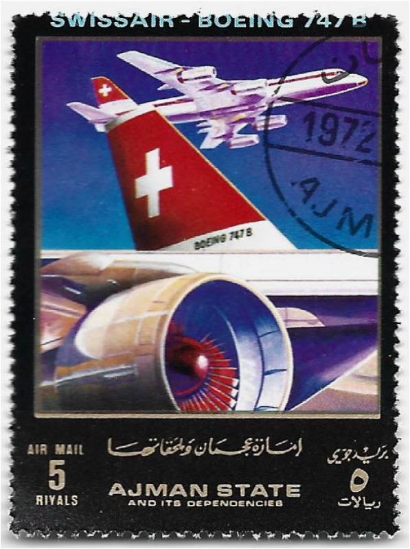 Aviones de pasajeros modernos, Boeing 747, Swissair, Ajman