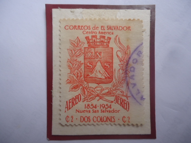 Escudo de Armas de la Nueva San Salvado-100Años de la Ciudad Nueva San Salvador (1854-1954)