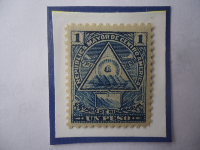 U.P.U.1898-Republica Mayor de Centro América-Estado de Nicaragua-Escudo de Armas.