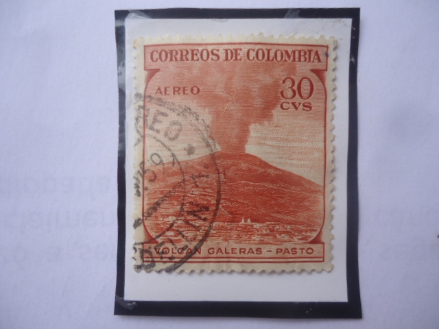 Volcán Galeras- Pasto-Nariño- Serie: Promoción del Turismo de 30 Ctvos. Año 1954.