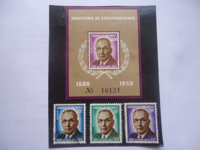 Ministerio de Comunicaciones- Alfonso López Pumarejo (1886-1959)-Presidente- 75°Aniversario de su Na
