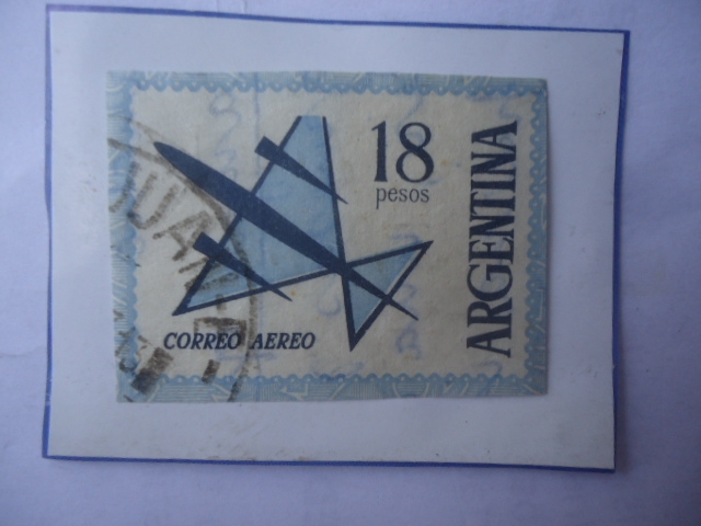 Sello Postal Franqueado en el Sobre- Correo Aéreo- Avión Estilizado. Año  1963