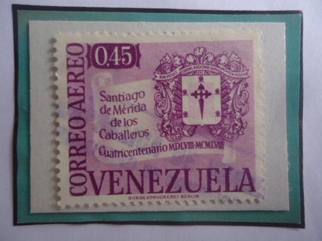 Santiago de Mérida de los Caballeros-Cuatricentenario 1558-1958-Escudo de Armas.400 Aniv.