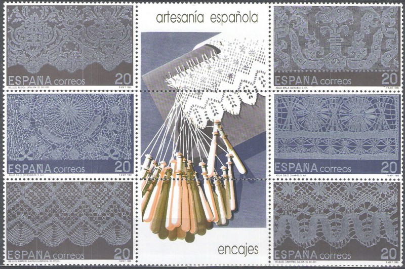 3016-3021Artesanía española.Encajes.