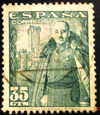 ESPAÑA 1948-1954  General Franco y Castillo de la Mota