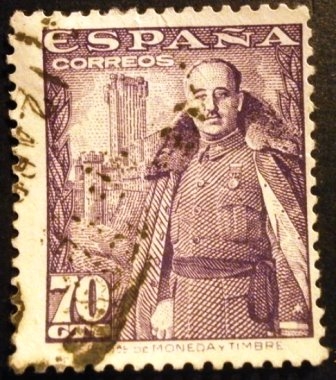 ESPAÑA 1948-1954  General Franco y Castillo de la Mota