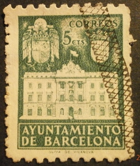 ESPAÑA 1942 BARCELONA Fachada del Ayuntamiento