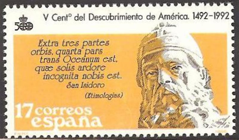 2862 - V centº del descubrimiento de América, San Isidoro de Sevilla