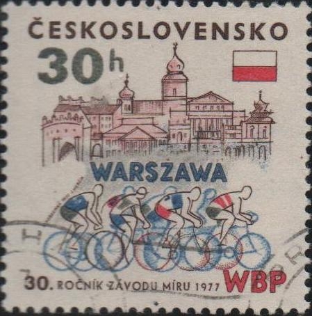 Varsovia Bandera Polaca y Ciclistas