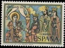 ESPAÑA 1977 2446 Sello Nuevo Navidad Adoración de los Reyes