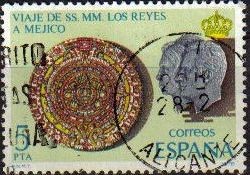 España 1978 2493 Sello º Viaje  de SS. MM. los Reyes a Hispanoamérica Calendario Azteca Timbre Espag