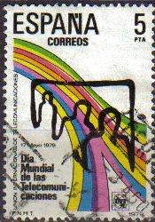 ESPAÑA 1979 2522 Sello Dia Mundial de la Telecomunicaciones Telecomunicacion Universal Usado