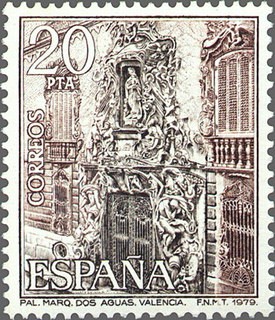 ESPAÑA 1979 2530 Sello Nuevo Serie Paisajes y Monumentos Palacio del Marques de dos aguas Valencia