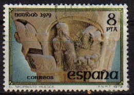 ESPAÑA 1979 2550 Sello Navidad. San Pedro el Viejo (Huesca). El Nacimiento Usado