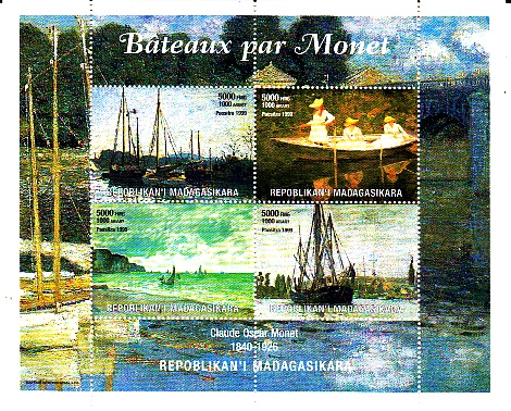 pinturas de barcos-Claude Monet