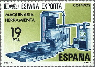 España 1980 2566 Sello ** España Exporta Maquinaria Herramienta Timbre Espagne Spain Spagna Espana E