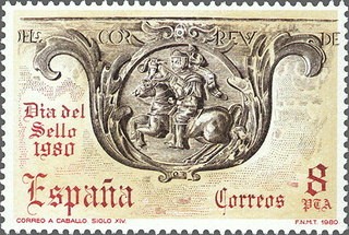 ESPAÑA 1980 2575 Sello Nuevo Dia de Sello Correo a Caballo Yvert2221 Scott2215