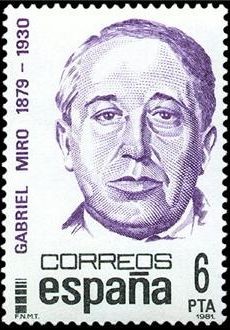 ESPAÑA 1981 2618 Sello Nuevo Centenarios Personajes Famosos Gabriel Miro (1879-1930) Yvert2247 Scott