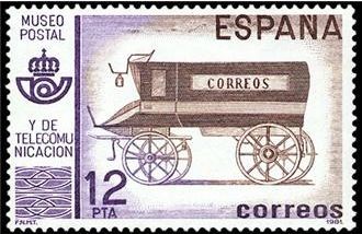 ESPAÑA 1981 2638 Sello Nuevo Museo Postal Furgon correo s.XIX Scott2274 Michel2527