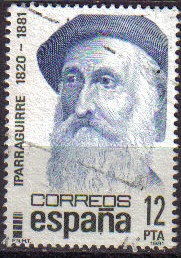 ESPAÑA 1981 2643 Sello Centenarios Personajes José Maria Iparraguirre (1820-1881) Usado Yvert2271 Sc