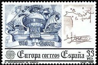 ESPAÑA 1982 2658 Sello Nuevo XXIII Serie Europa Historia Descubrimiento de America Yvert2286 Scott22