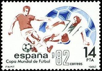 ESPAÑA 1982 2661 Sello Nuevo Copa Mundial de Futbol ESPAÑA'82 Jugada Yvert2288 Scott2293