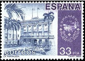 ESPAÑA 1982 2673 Sello Nuevo America España La Fortaleza San Juan de Puerto Rico logo Espamer'82 c/s