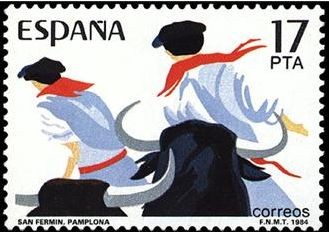 ESPAÑA 1984 2746 Sello Nuevo Fiestas Populares Españolas San Fermin Pamplona Yvert2376 Scott2377