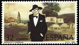 ESPAÑA 1986 2873 Sello Nuevo Centenario Nacimiento Alfonso Rodriguez Castelao El Buen Cura Yvert2491