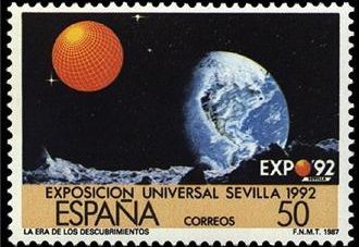 ESPAÑA 1987 2876A Sello Nuevo Exposición Universal Sevilla EXPO'92 Yvert2495 Scott2508