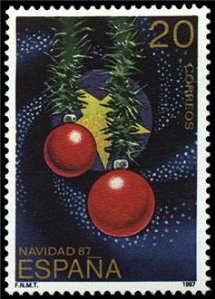 ESPAÑA 1987 2925 Sello Nuevo Navidad con los colores de España y Europa Yvert2540 Scott2537 Christma