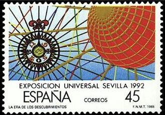 ESPAÑA 1988 2940 Sello Nuevo Exposición Universal de Sevilla EXPO'92 Universalidad de la Exposición