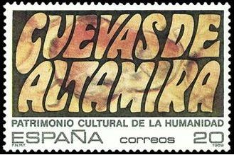 ESPAÑA 1989 3039 Sello Nuevo Patrimonio Humanidad Santander Cuevas de Altamira Michel2919 Scott2614