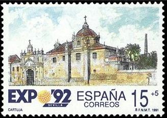 ESPAÑA 1991 3100 Sello Nuevo Exposición Universal Sevilla 1992 Monasterio de Sta. Mª de las Cuevas L