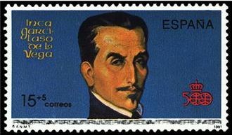 ESPAÑA 1991 3137 Sello Nuevo V Cent.Descubrimiento de América Inca Garcilaso de la Vega Michel3011