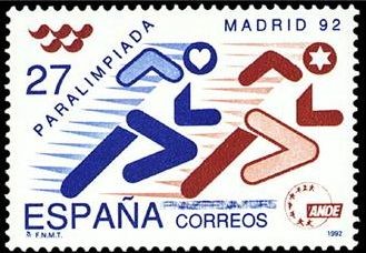 ESPAÑA 1992 3220 Sello Nuevo Paralimpiada Madrid'92 Logo A.N.D.E. Michel3082 Scott2689