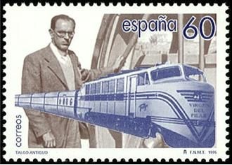 ESPAÑA 1995 3348 Sello Nuevo Tren Talgo Cent. Alejandro Goicoechea inventor Michel3206