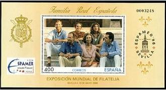 ESPAÑA 1996 3428 HB Sellos Nuevos Espamer'96 Familia Real en Marivent Mallorca MichelB64