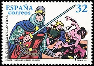 ESPAÑA 1997 3487 Sello Nuevo Comics Personajes de Tebeo El Guerrero del Antifaz Michel3330